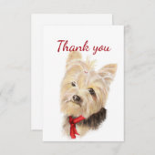 Bedankt voor de Waterverf Yorkie Yorkshire Terrier (Voorkant / Achterkant)