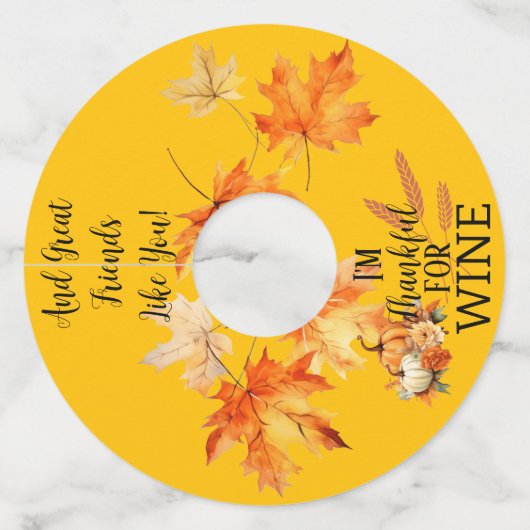 "Bedankt voor de wijn!" Geschulpte wijnglaslabels Wijnglaslabel (Voorkant)