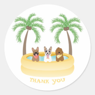 Bedankt voor de zomerdeghennen ronde sticker