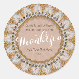 Bedankt voor de zonnebloem Glitter Rustige blik Ronde Sticker