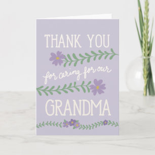Bedankt voor de zorg voor onze oma kaart