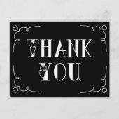 Bedankt voor de zwarte en witte harten briefkaart (Voorkant)