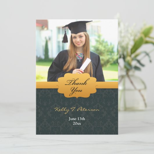 Bedankt voor de zwarte gouden fotokaart (Staand voorkant)