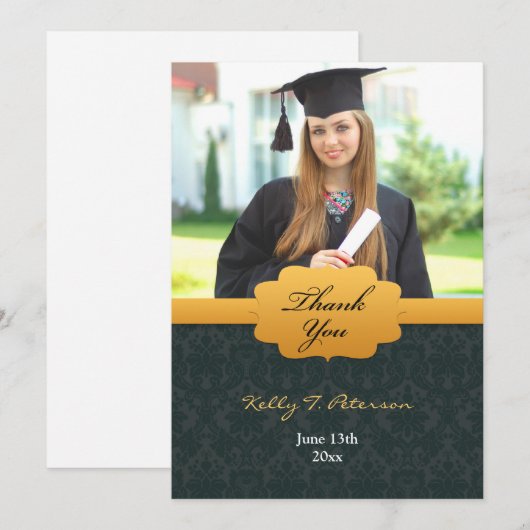 Bedankt voor de zwarte gouden fotokaart (Voorkant / Achterkant)