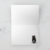 Bedankt voor de zwarte kat in de veren feestdagen kaart (Binnen)