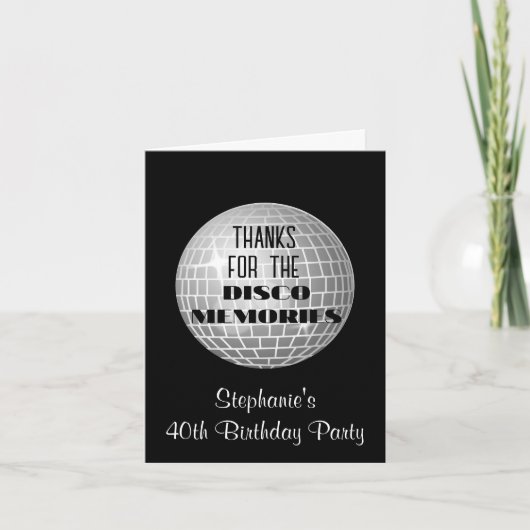 Bedankt voor Disco Herinneringen 40e Verjaardag Da (Voorkant)