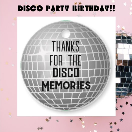 Bedankt voor Disco Herinneringen Retro Verjaardag Bedankjes Labels
