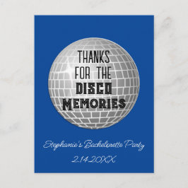 Bedankt voor Disco Herinneringen vrijgezellenfeest Briefkaart