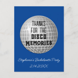 Bedankt voor Disco Herinneringen vrijgezellenfeest Briefkaart