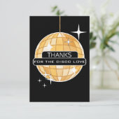 BEDANKT voor Disco Love Gold Ball Retro Verjaardag (Staand voorkant)