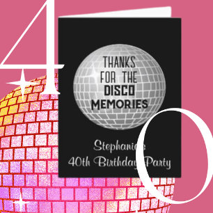Bedankt voor Disco Memories 40th Birthday Bedankt