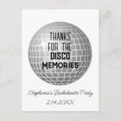Bedankt voor Disco Memories vrijgezellenfeest Beda Briefkaart (Voorkant)