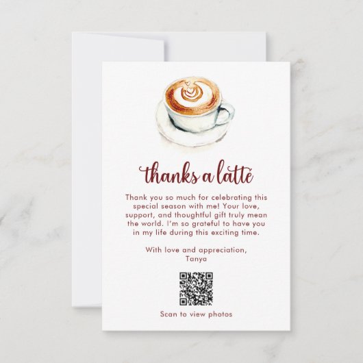 Bedankt voor een Bruiloftsshower QR-code Waterverf (Voorkant)