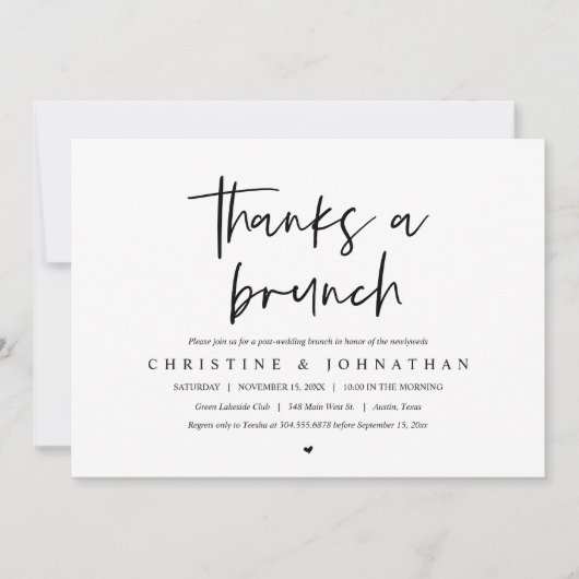 Bedankt voor een brunch, uitnodiging voor na de br (Voorkant)