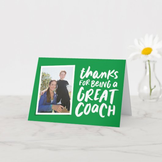 Bedankt voor een geweldige coach green dank u kaart (Kleine Plant)
