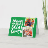 Bedankt voor een geweldige coach twee foto bedankt kaart (Voorkant)