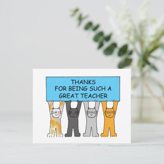 Bedankt voor een goede leerkracht briefkaart (Staand voorkant)