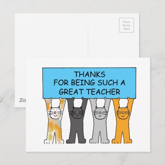 Bedankt voor een goede leerkracht briefkaart (Voorkant / Achterkant)