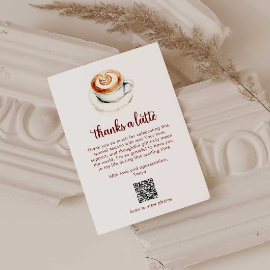 Bedankt voor een Latte Bruidsfeest QR Code Waterve