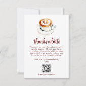 Bedankt voor een Latte Bruidsfeest QR Code Waterve (Voorkant)