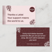 Bedankt voor een Latte koffie bedankkaart