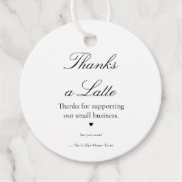 Bedankt voor een Latte Ronde Koffie Cadeautag Bedankjes Labels
