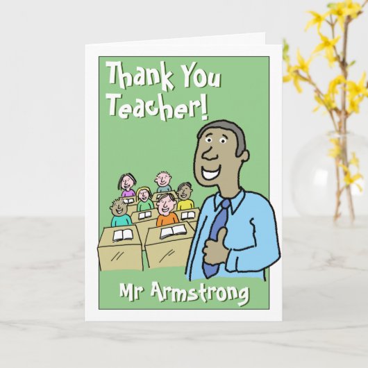Bedankt voor een mannelijke leraar kaart (Gele Bloem)