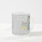 Bedankt voor een mannelijke leraar matglas koffiemok (Voorkant rechts)