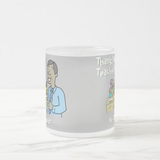 Bedankt voor een mannelijke leraar matglas koffiemok (Center)