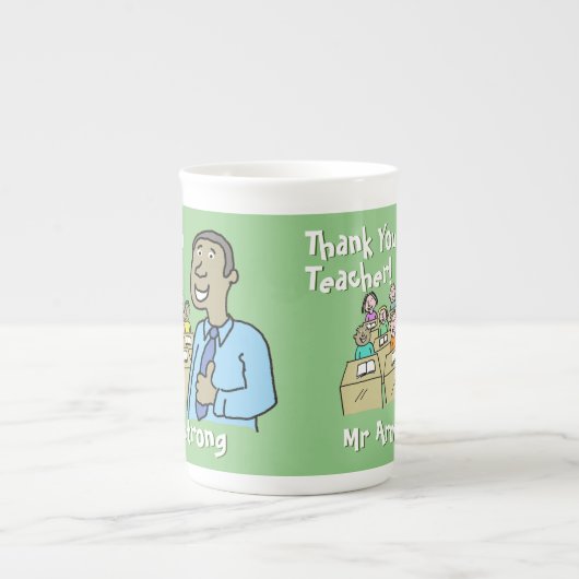 Bedankt voor een mannelijke leraar porselein kop (Voorkant)