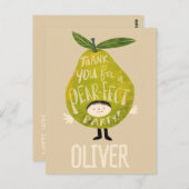 Bedankt voor een pe-perfect feestje grappige peer  briefkaart (Voorkant / Achterkant)