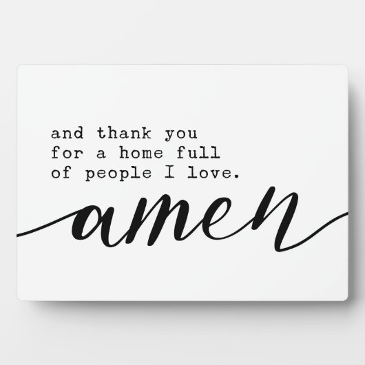 Bedankt voor een thuis vol mensen die ik van Amen  Fotoplaat (voorkant)