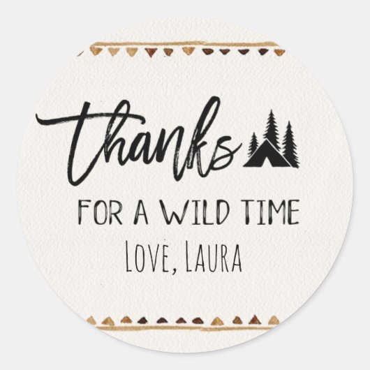 Bedankt voor een wilde tijd Dank U Stickers (Voorkant)