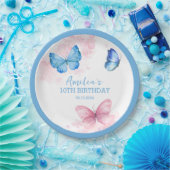 Bedankt voor fladderende Vlinders Verjaardag Papieren Bordje (Feest)