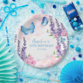 Bedankt voor fladderende Vlinders Verjaardag Papieren Bordje (Feest)