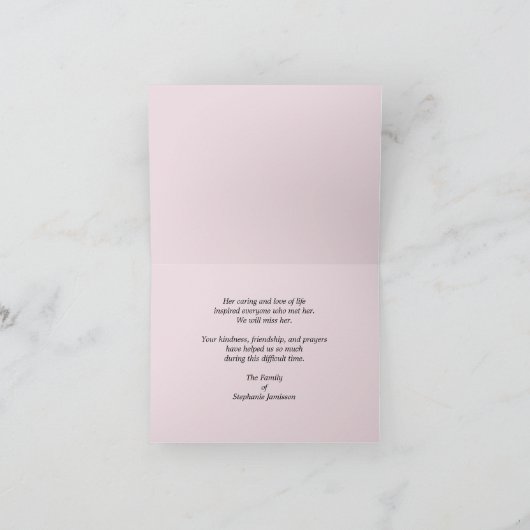 Bedankt voor Flowers One Bord Pink Rose Note Kaart (Binnen)