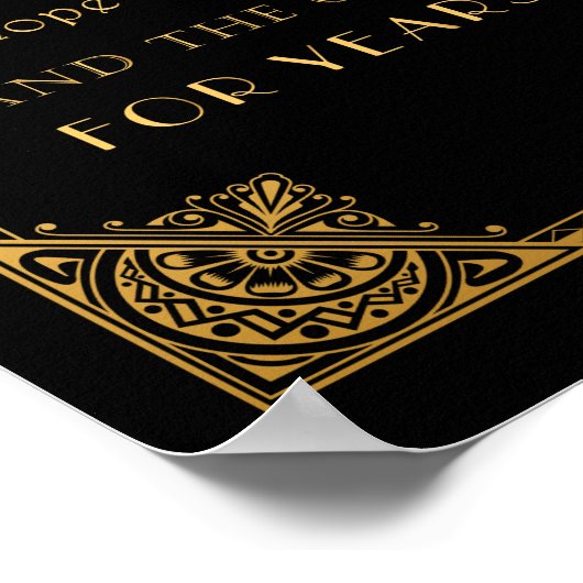 Bedankt voor Gatsby, geïnspireerde trouwbordkaart Poster (Hoek)