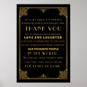 Bedankt voor Gatsby, geïnspireerde trouwbordkaart Poster (Voorkant)