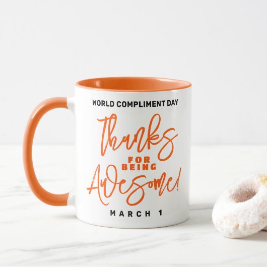 Bedankt voor Geweldige zijn! Wereld Compliment Day Mok (Met donut)