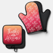 Bedankt voor Geweldige zijn! Wereld Compliment Day Ovenwant & Pannenlap Set (Voorkant / Achterkant)