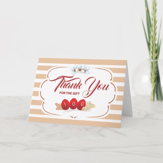 Bedankt voor Gift voor Baby's Red Egg en Ginger Kaart (Voorkant)