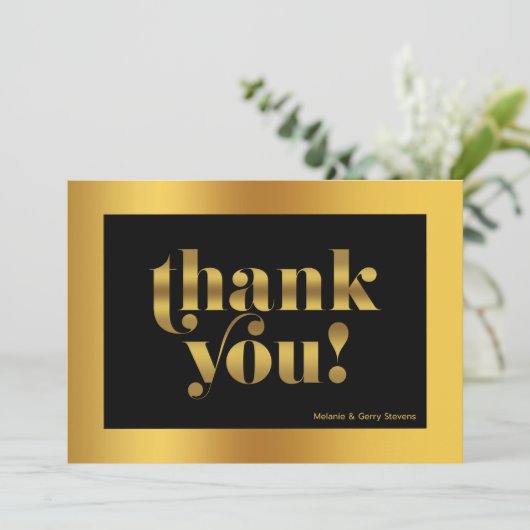 Bedankt voor gouden typografie, goud en zwart (Staand voorkant)