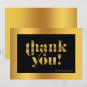 Bedankt voor gouden typografie, goud en zwart (Voorkant / Achterkant)