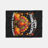 Bedankt voor Grateful Blessed Happy Thanksgiving T Fleece Deken (Voorkant (Horizontaal))