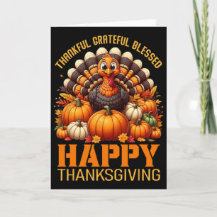 Bedankt voor Grateful Blessed Happy Thanksgiving T Kaart