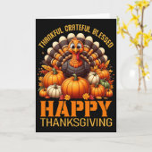 Bedankt voor Grateful Blessed Happy Thanksgiving T Kaart (Gele Bloem)