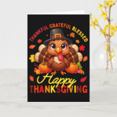 Bedankt voor Grateful Blessed Happy Thanksgiving T Kaart (Gele Bloem)