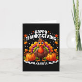 Bedankt voor Grateful Blessed Happy Thanksgiving T Kaart (Voorkant)