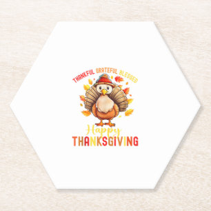 Bedankt voor Grateful Blessed Happy Thanksgiving T Kartonnen Onderzetters