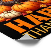 Bedankt voor Grateful Blessed Happy Thanksgiving T Poster (Hoek)